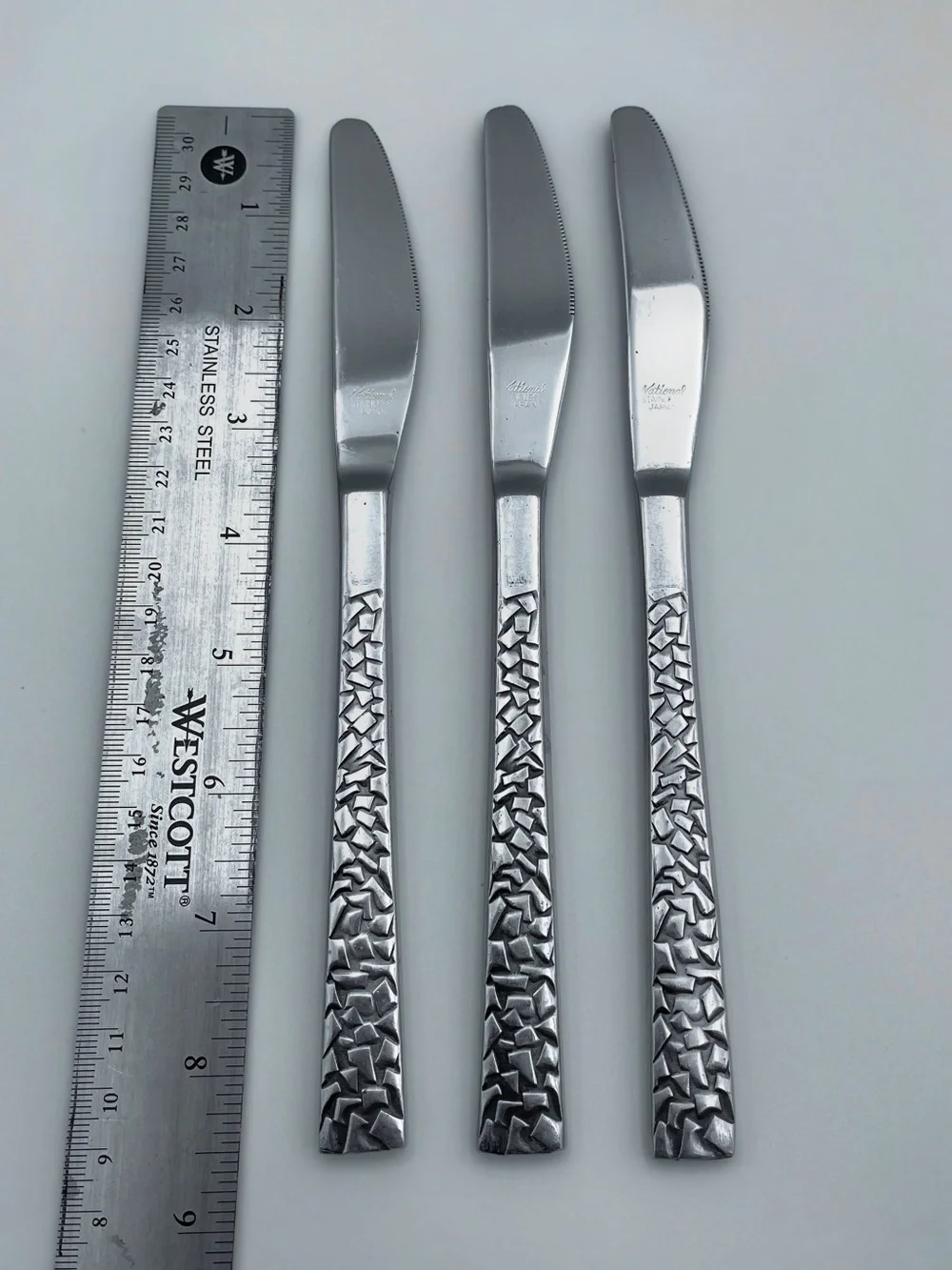 Vintage National Silver PAMPLONA 3 Stainless Steel Dinner Knives